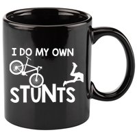 I Do My Own Stunts Mountain Biker Funny 11oz C Handle Ceramic Mug