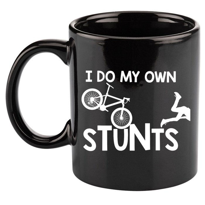 I Do My Own Stunts Mountain Biker Funny 11oz C Handle Ceramic Mug
