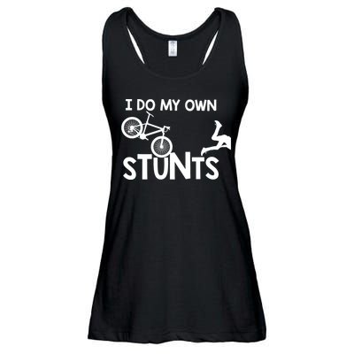 I Do My Own Stunts Mountain Biker Funny Ladies Essential Flowy Tank
