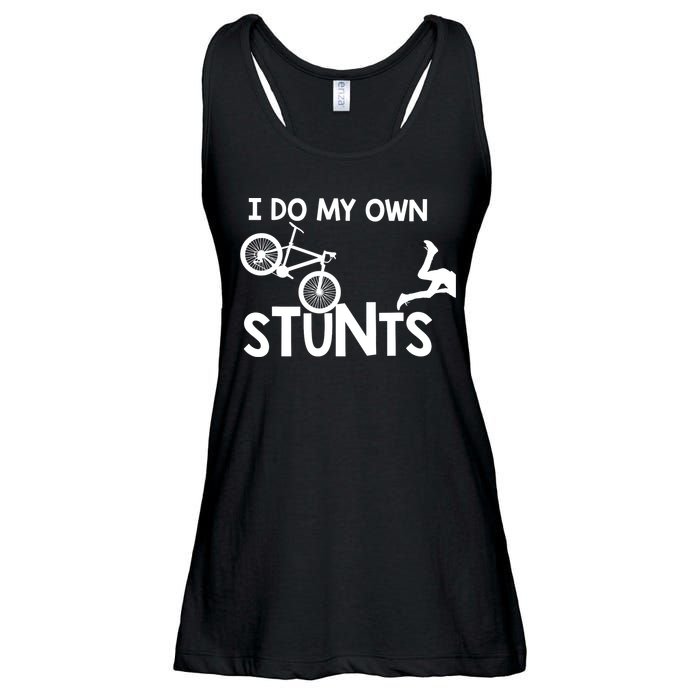 I Do My Own Stunts Mountain Biker Funny Ladies Essential Flowy Tank