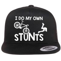 I Do My Own Stunts Mountain Biker Funny Flat Bill Trucker Hat