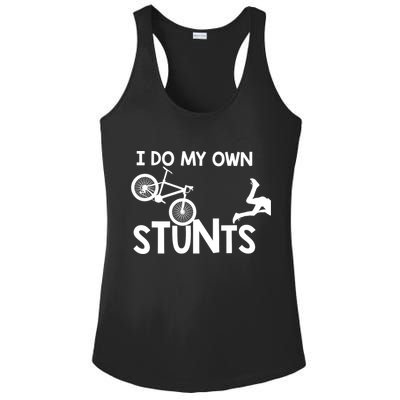 I Do My Own Stunts Mountain Biker Funny Ladies PosiCharge Competitor Racerback Tank
