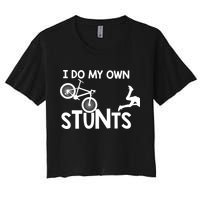 I Do My Own Stunts Mountain Biker Funny Crop Top