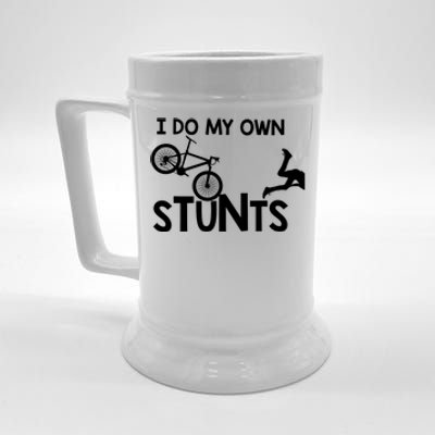 I Do My Own Stunts Mountain Biker Funny Beer Stein