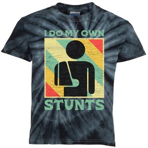 I Do My Own Stunts Broken Arm Gifts Funny Injury Gift Kids Tie-Dye T-Shirt