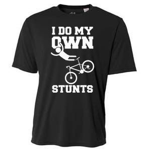 I Do My Own Stunts Broken Arm Hospital Recovery Cast Bicycle Cooling Performance Crew T-Shirt