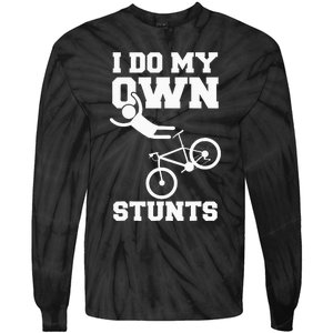 I Do My Own Stunts Broken Arm Hospital Recovery Cast Bicycle Tie-Dye Long Sleeve Shirt