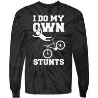 I Do My Own Stunts Broken Arm Hospital Recovery Cast Bicycle Tie-Dye Long Sleeve Shirt