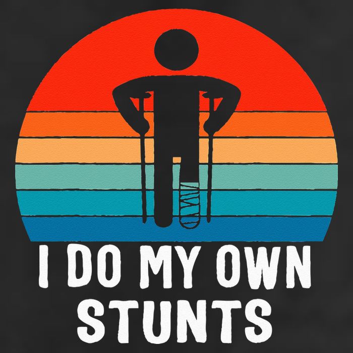 I Do My Own Stunts - Get Well Gift - Injury Leg - Broken Arm Golf Towel