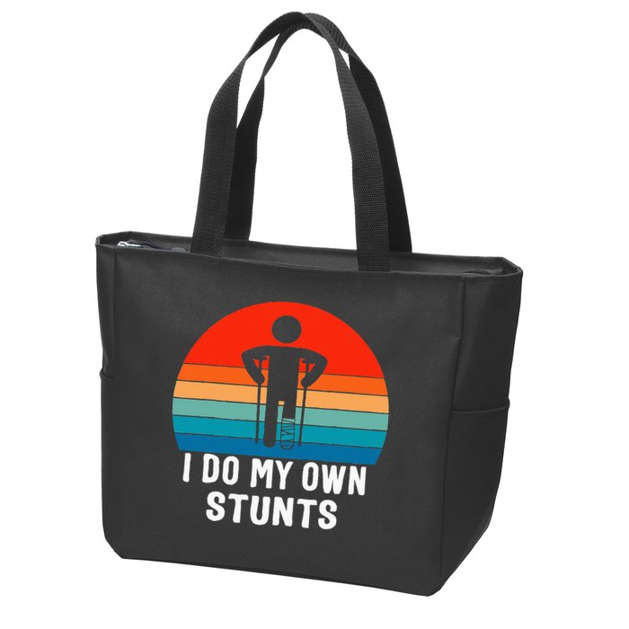 I Do My Own Stunts - Get Well Gift - Injury Leg - Broken Arm Zip Tote Bag