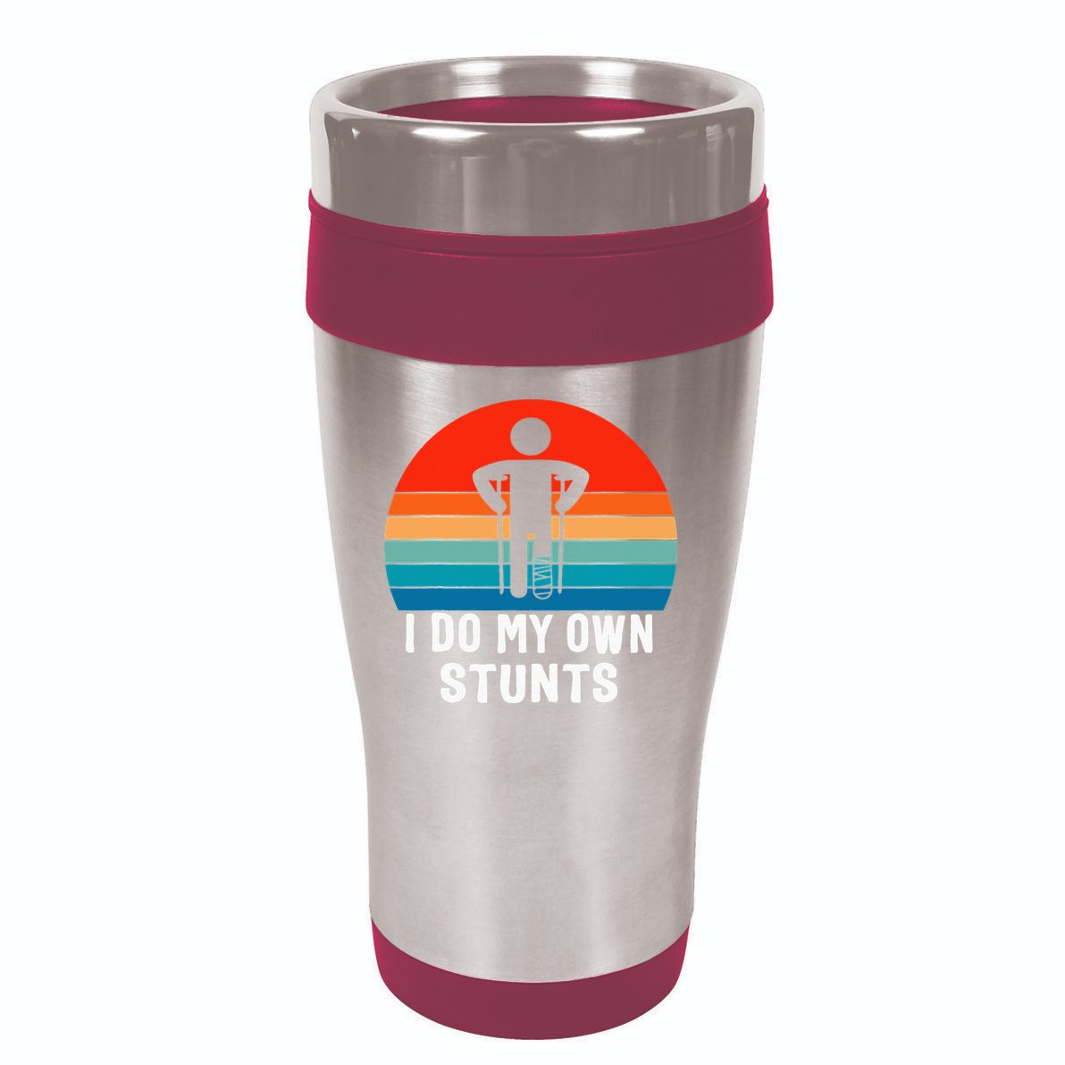 I Do My Own Stunts - Get Well Gift - Injury Leg - Broken Arm 16oz Travel Tumbler