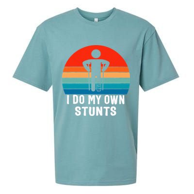 I Do My Own Stunts - Get Well Gift - Injury Leg - Broken Arm Sueded Cloud Jersey T-Shirt