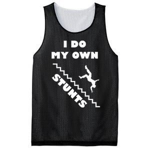 I Do My Own Stunts Stairs Absolutely Hilarious Funny Mesh Reversible Basketball Jersey Tank