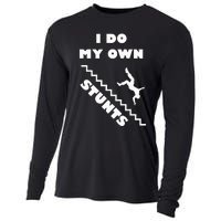 I Do My Own Stunts Stairs Absolutely Hilarious Funny Cooling Performance Long Sleeve Crew