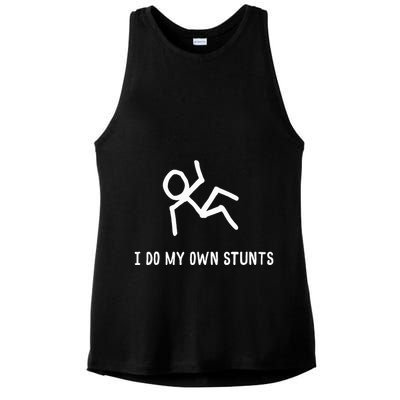 I Do My Own Stunts Ladies PosiCharge Tri-Blend Wicking Tank