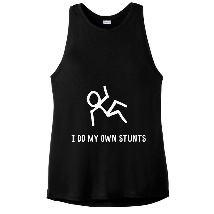 I Do My Own Stunts Ladies PosiCharge Tri-Blend Wicking Tank