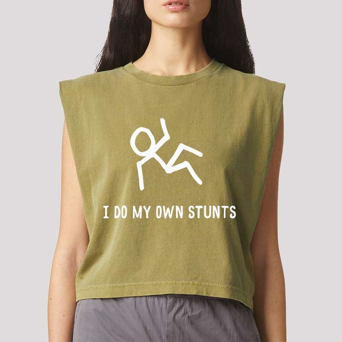I Do My Own Stunts Garment-Dyed Women's Muscle Tee