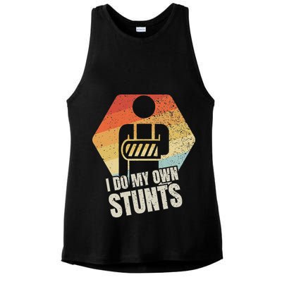 I Do My Own Stunts Broken Arm Gifts Funny Injury Ladies PosiCharge Tri-Blend Wicking Tank