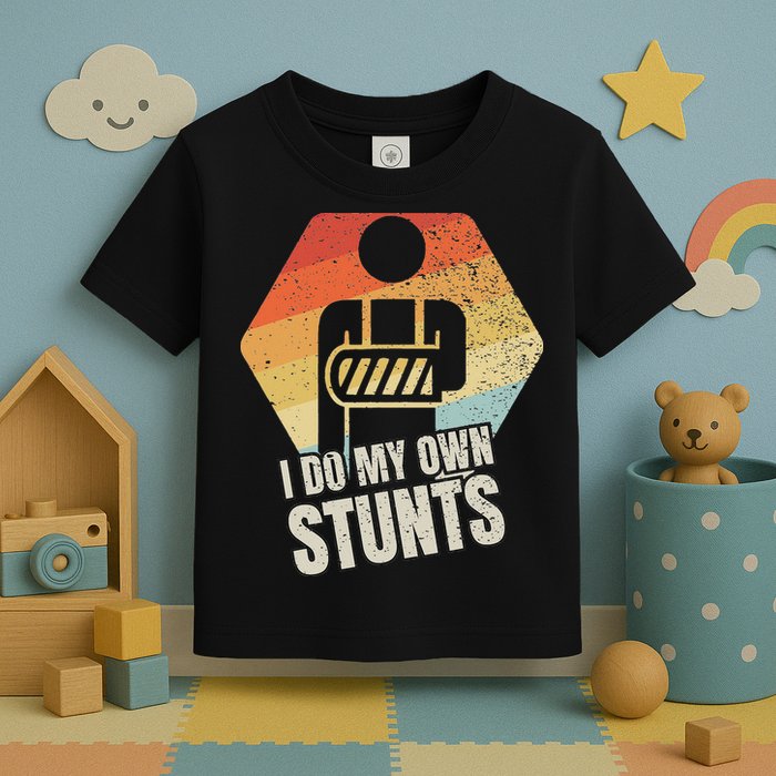 I Do My Own Stunts Broken Arm Gifts Funny Injury Toddler T-Shirt