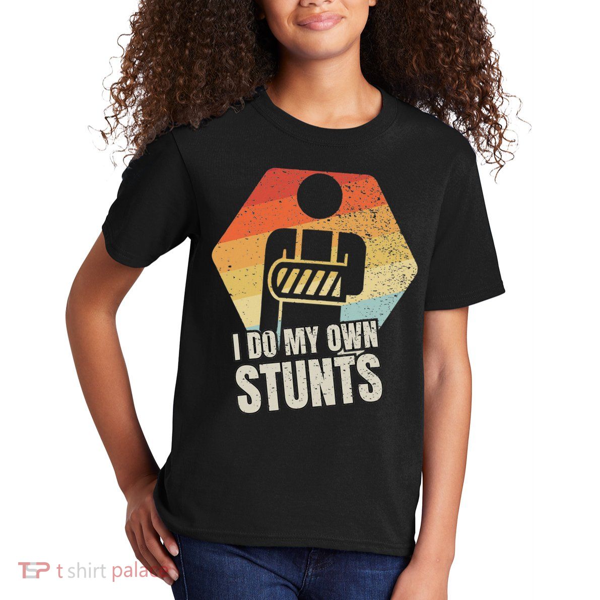 I Do My Own Stunts Broken Arm Gifts Funny Injury Kids T-Shirt
