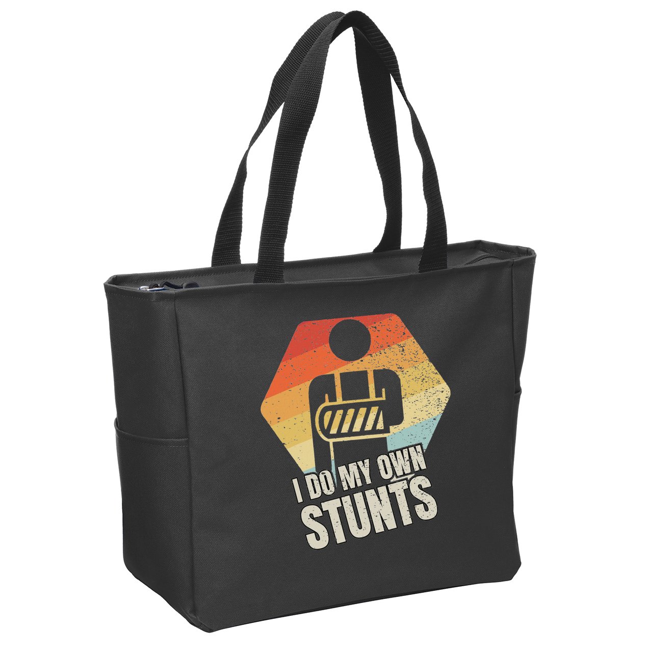 I Do My Own Stunts Broken Arm Gifts Funny Injury Zip Tote Bag