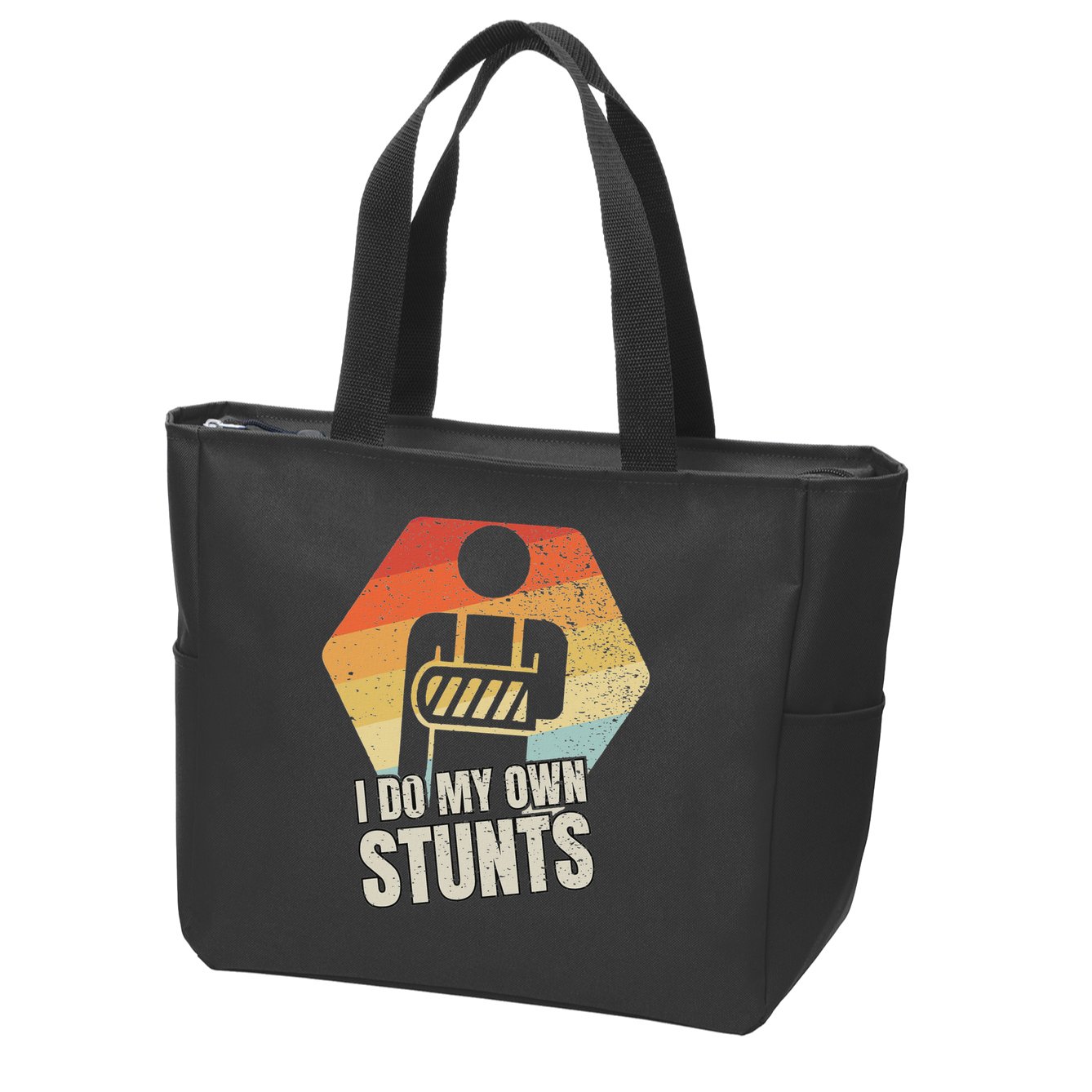 I Do My Own Stunts Broken Arm Gifts Funny Injury Zip Tote Bag