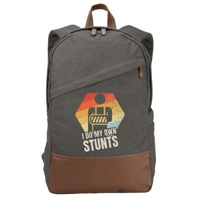 I Do My Own Stunts Broken Arm Gifts Funny Injury Cotton Canvas Backpack