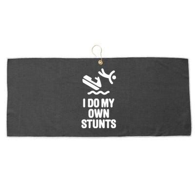 I Do My Own Stunts Jet Ski Personal Watercraft Pwc Gift Large Microfiber Waffle Golf Towel