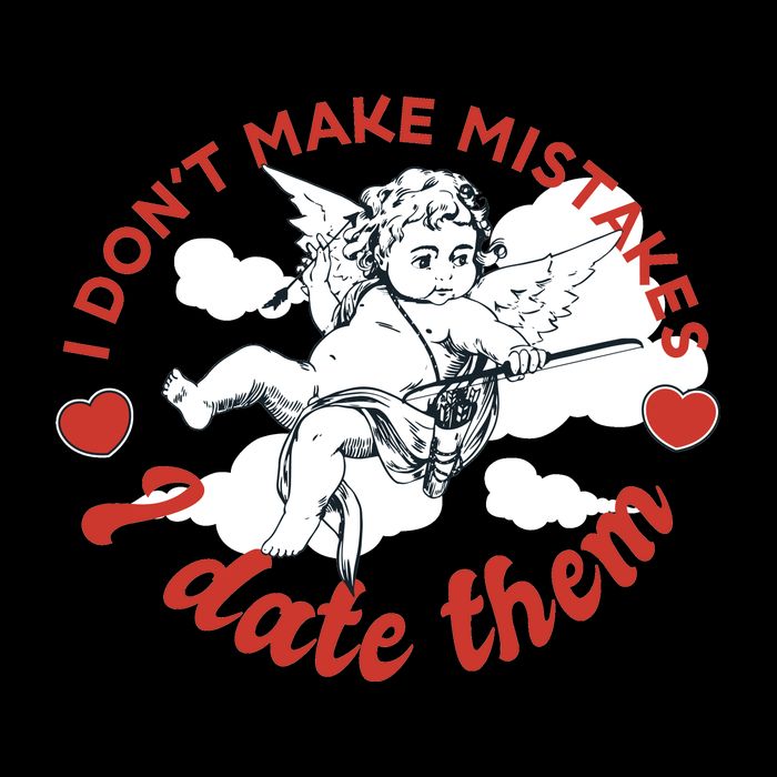 I Don't Make Mistakes I Date Them Cupid Drawstring Bag