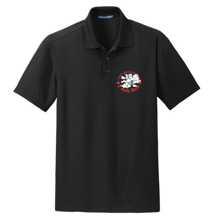 I Don't Make Mistakes I Date Them Cupid Dry Zone Grid Polo
