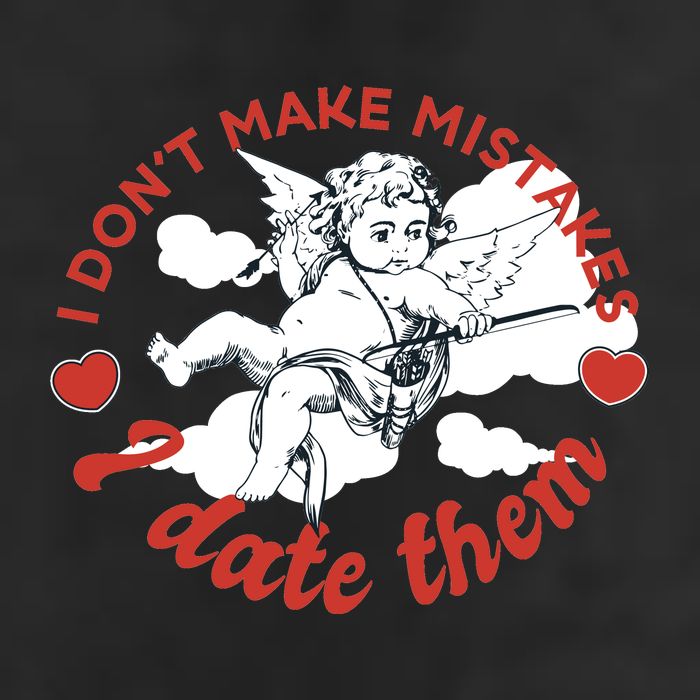 I Don't Make Mistakes I Date Them Cupid Crop Fleece Hoodie