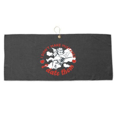 I Don't Make Mistakes I Date Them Cupid Large Microfiber Waffle Golf Towel