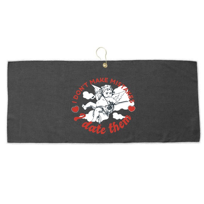 I Don't Make Mistakes I Date Them Cupid Large Microfiber Waffle Golf Towel