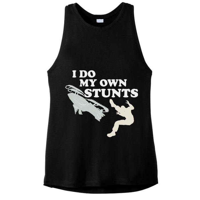 I Do My Own Stunts Snowmobile Snow Machine All Ladies PosiCharge Tri-Blend Wicking Tank