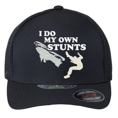 I Do My Own Stunts Snowmobile Snow Machine All Flexfit Unipanel Trucker Cap