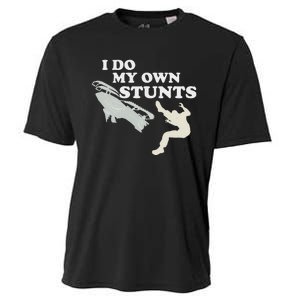 I Do My Own Stunts Snowmobile Snow Machine All Cooling Performance Crew T-Shirt