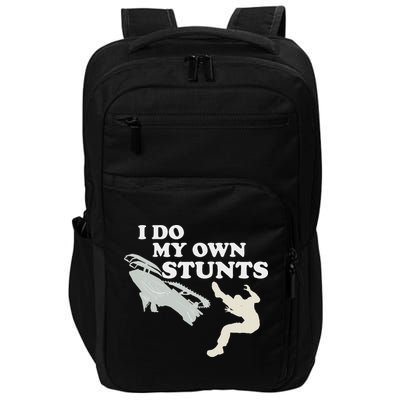 I Do My Own Stunts Snowmobile Snow Machine All Impact Tech Backpack