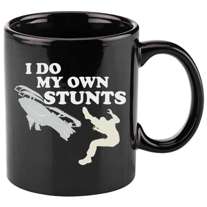 I Do My Own Stunts Snowmobile Snow Machine All 11oz C Handle Ceramic Mug