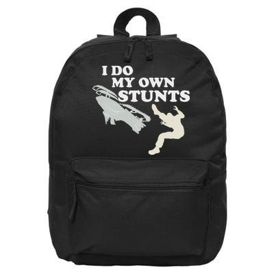 I Do My Own Stunts Snowmobile Snow Machine All 16 in Basic Backpack