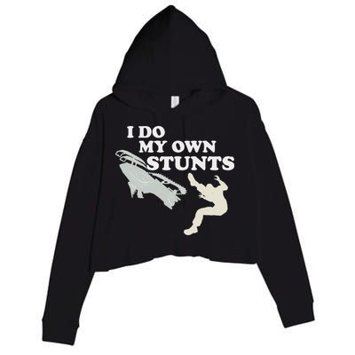 I Do My Own Stunts Snowmobile Snow Machine All Crop Fleece Hoodie