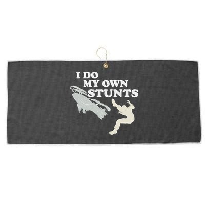 I Do My Own Stunts Snowmobile Snow Machine All Large Microfiber Waffle Golf Towel