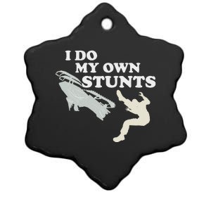 I Do My Own Stunts Snowmobile Snow Machine All Ceramic Star Ornament