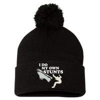 I Do My Own Stunts Snowmobile Snow Machine All Pom Pom 12in Knit Beanie