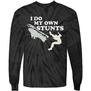 I Do My Own Stunts Snowmobile Snow Machine All Tie-Dye Long Sleeve Shirt