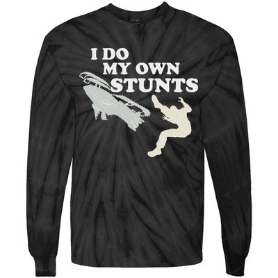 I Do My Own Stunts Snowmobile Snow Machine All Tie-Dye Long Sleeve Shirt