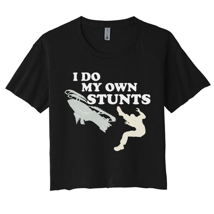 I Do My Own Stunts Snowmobile Snow Machine All Crop Top