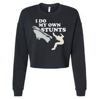 I Do My Own Stunts Snowmobile Snow Machine All Cropped Pullover Crew