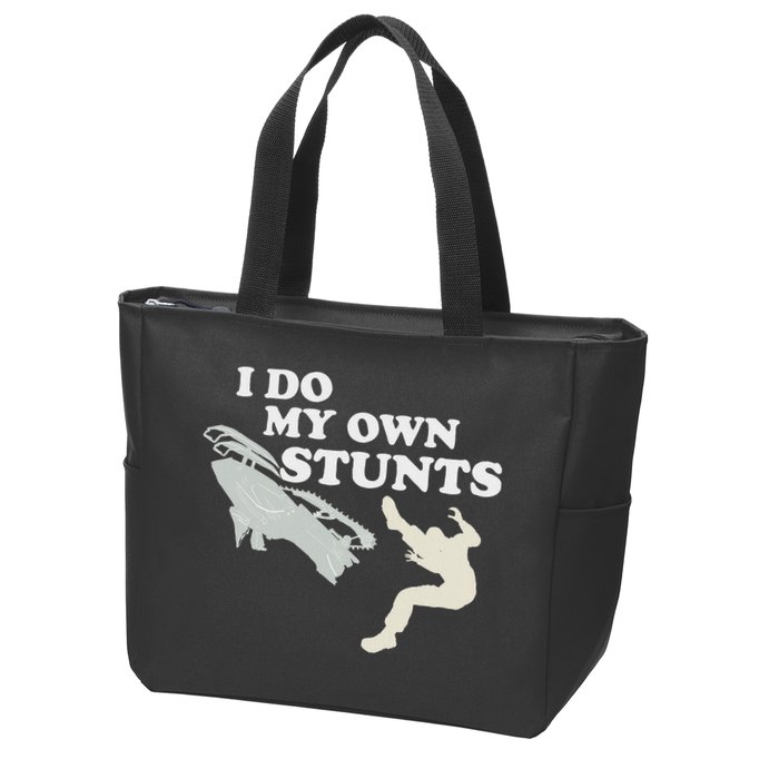 I Do My Own Stunts Snowmobile Snow Machine All Zip Tote Bag