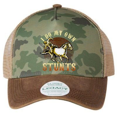 I Do My Own Stunts Horse Riding Competition Skills Gift Legacy Tie Dye Trucker Hat