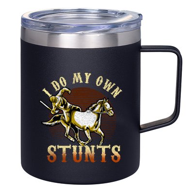 I Do My Own Stunts Horse Riding Competition Skills Gift 12oz Stainless Steel Coffee Mug